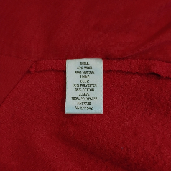 Converse Red Women's Pea Coat - Picture 10 of 10